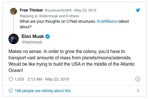 Musk mocks Bezos